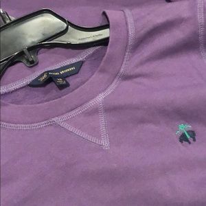 New Brooks Brothers cropped crew neck pullover sweatshirt